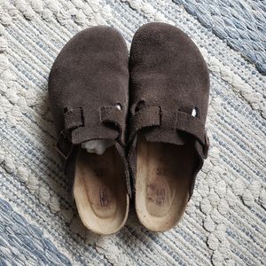 Suede Birkenstocks Clogs